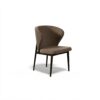 Seville 4082 dining chair with taupe upholstery and dark tapered legs