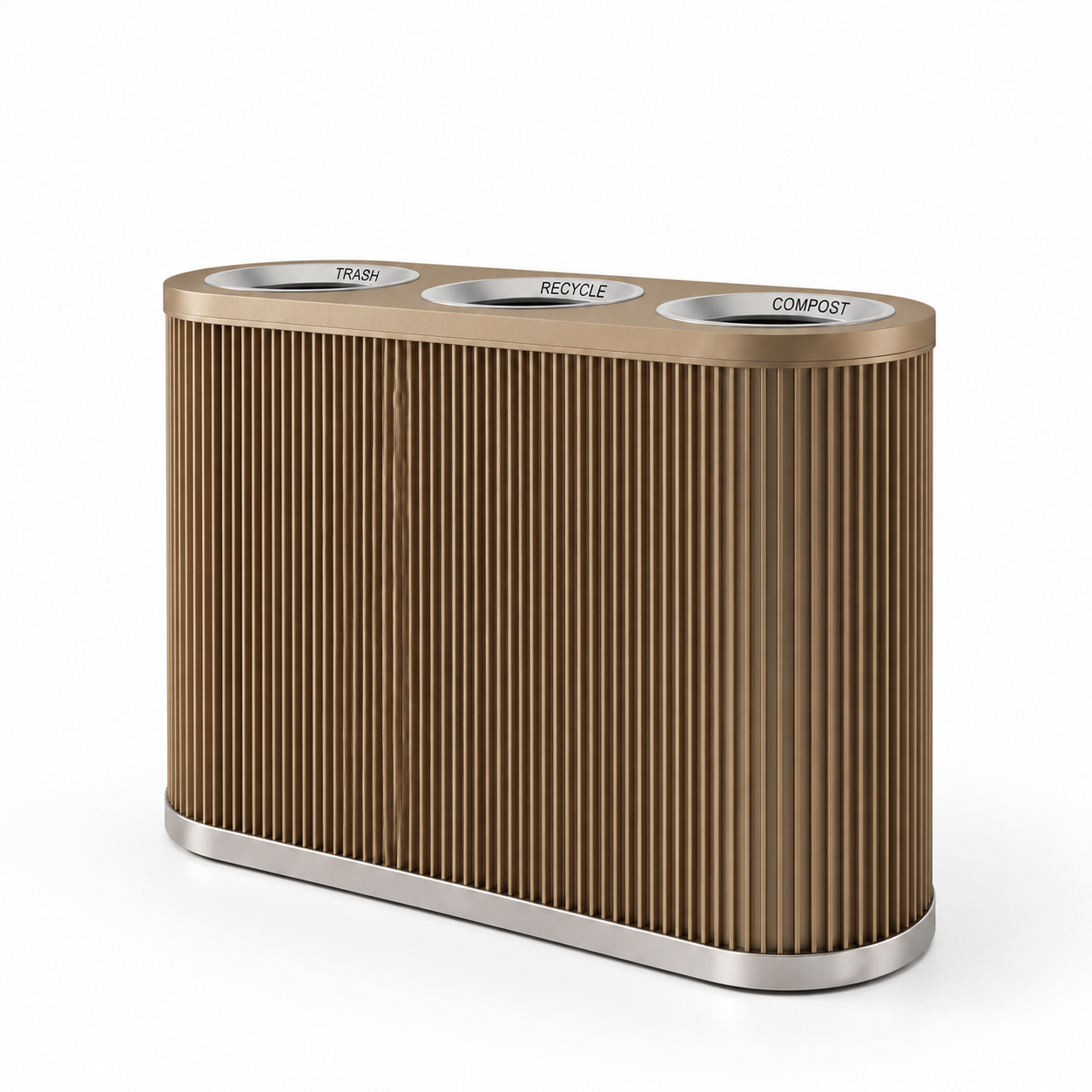 Solvang Outdoor triple trash receptacle studio